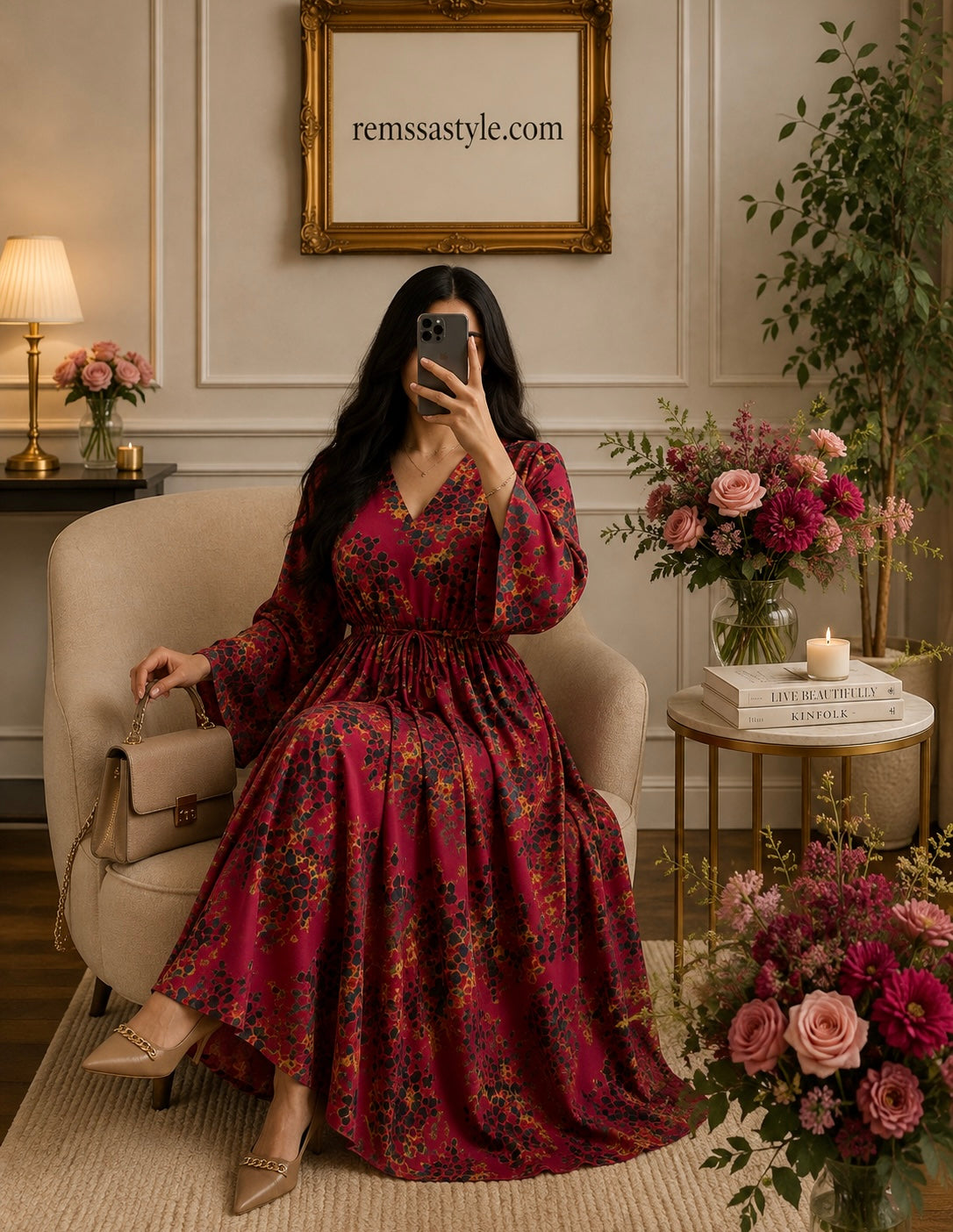 Robe Framboise فستان سحر التوت المخملي