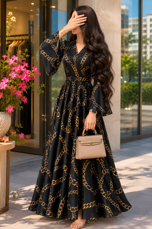 Robe Chaîne Dorée ✨ (فستان السلسلة الذهبية) — الأكثر أناقة.