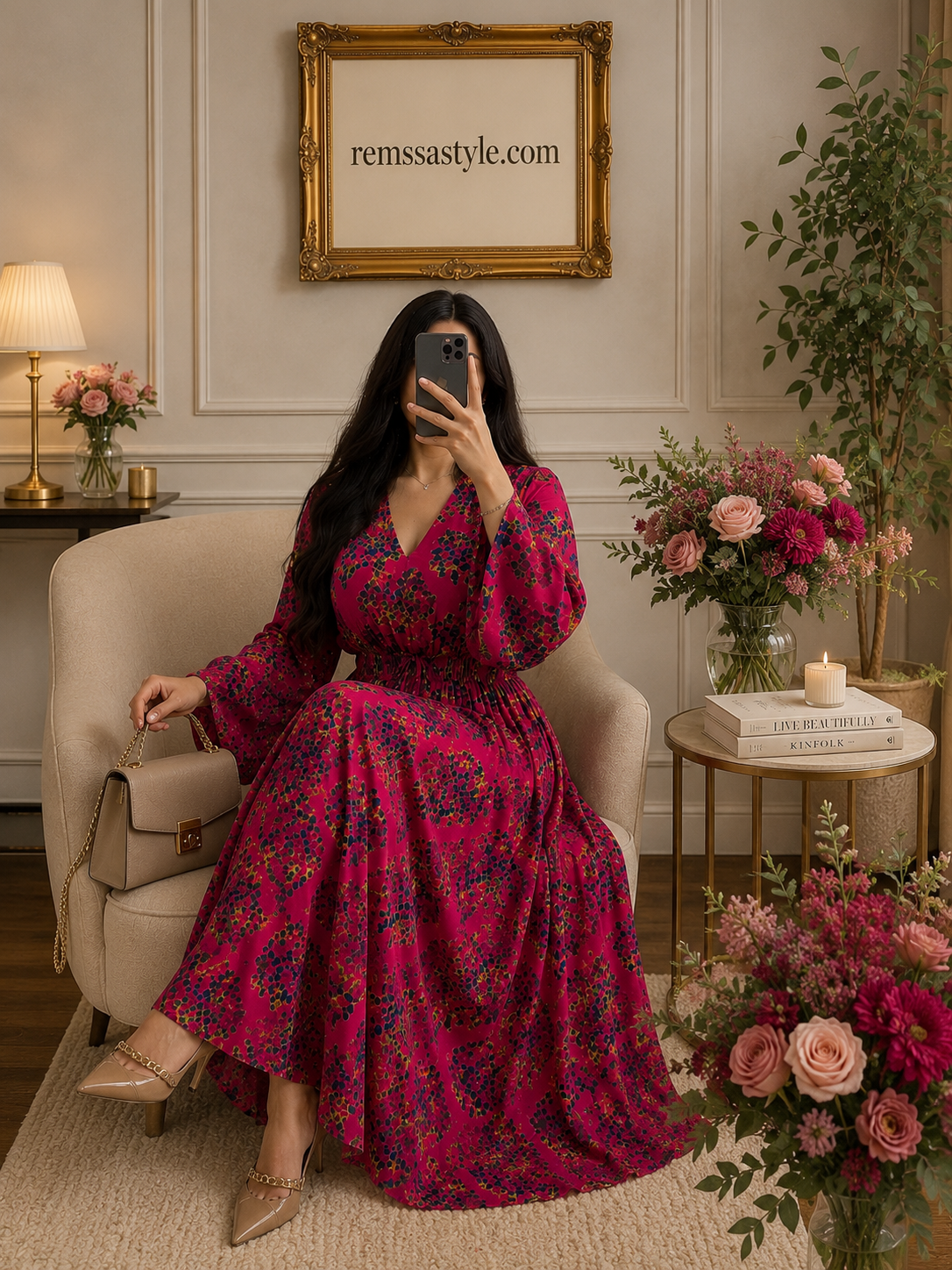 Robe Framboise فستان سحر التوت المخملي